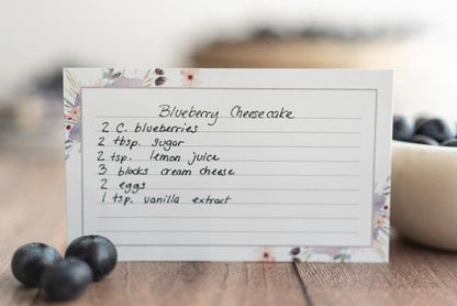 Floral Index Cards by Pure Print and Design | Floral Flash Cards Perfect For Study Sessions & Learning | 100 Cards of Premium Quality with 5 Different Designs | White, Purple and Gray | 3x5 inches - color: White, Purple and Gray