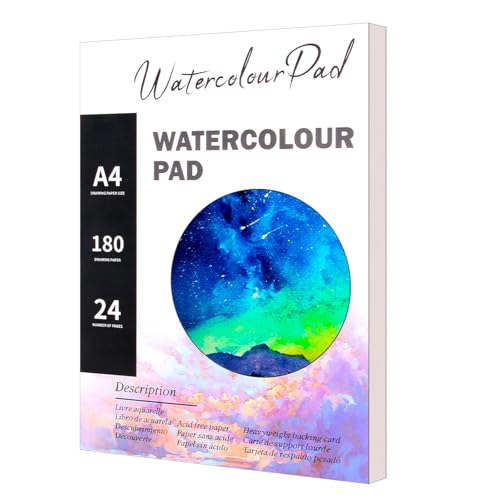 Watercolor Paper Pad, Watercolor Pad 9x12”, Water Color Paper, 24Sheets - Painting, Drawing, Art Supplies, Watercolor Sketchbook