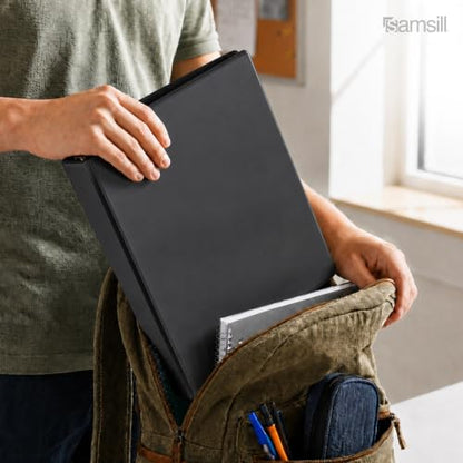 Samsill 2 Inch 3 Ring Binder, Economy Round Ring, Clear View Cover, 425 Sheet Capacity - for School, Home, Office - Black - size: 1-Pack, style: 2 Inch