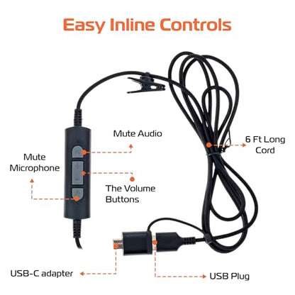 Spracht USB Wired Headphones for Work, WorkIT! Single Ear Computer Headset with Microphone, USB A & USB C Head Sets, Comfortable Wired Headphones with Microphone for Work, Online, Office - style: Single Ear
