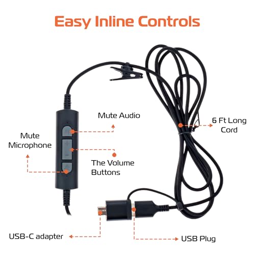Spracht USB Wired Headphones for Work, WorkIT! Dual Ear Computer Headset with Microphone, USB A & USB C Head Sets, Comfortable Wired Headphones with Microphone for Work, Online, Office - style: Dual Ear