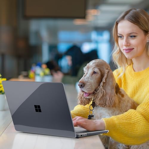 Batianda Premium Case for Surface Laptop 13.8 Inch 2024-2026, Crystal Black | Fits Surface Laptop 7th/8th for Business 1.2mm Lightweight Ultra-Slim Hard Shell with Keyboard Cover & Screen Protector - color: Crystal Black