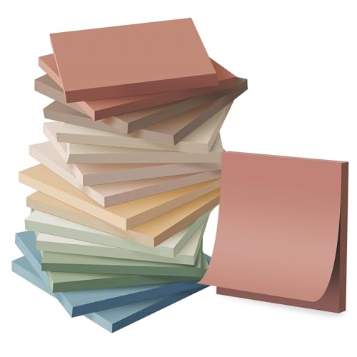 (16 Pack) Sticky Notes 3x3, Vintage Colors, Sticky Pads, Recyclable, Easy to Stick for Home, Office, Notebook - size: 3 in x 3 in