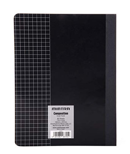 Mintra Office Composition Books - Sturdy Flexible Cover (4 Pack, 4x4 Comp Book - Graph) - color: 4x4 Comp Book - Graph, size: 4 Pack