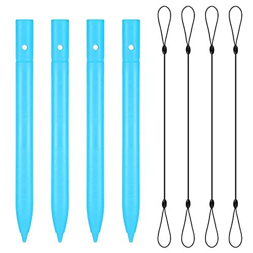 Flutesan 4.5 Inch LCD Writing Tablet Pen Replacement 4 Pcs Kids Stylus Pen for Drawing Tablet Doodle Pad with 4 Hanging Rope(Light Blue) - color: Blue