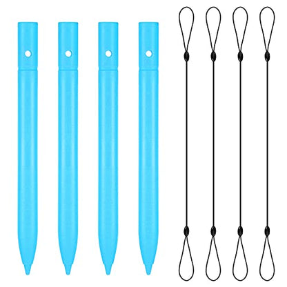 Flutesan 4.5 Inch LCD Writing Tablet Pen Replacement 4 Pcs Kids Stylus Pen for Drawing Tablet Doodle Pad with 4 Hanging Rope(Light Blue) - color: Blue