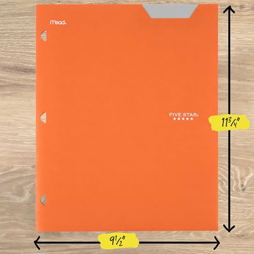 Five Star 2-Pocket Folder, Plastic Folder with Stay-Put Tabs, Fits 3-Ring Binder, Holds 8-1/2" x 11" Paper, Solar Orange (333420N) - color: Solar Orange