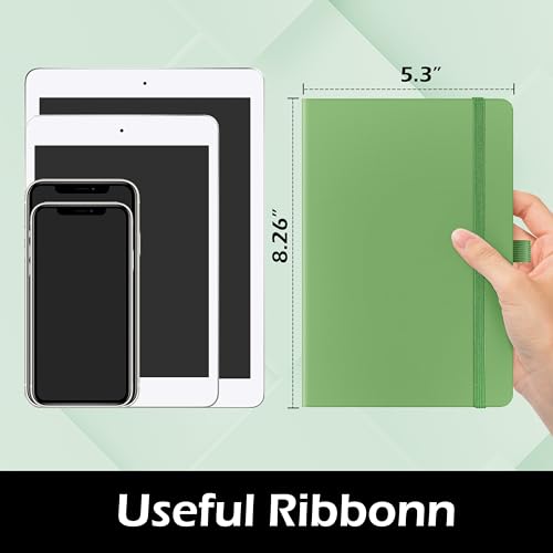 Ruled Notebook/Journal - Classic Lined Journal/Notebook, 5.3'' x 8.26'', Hardcover with Thick Paper, Banded + Pen Holder +Inner Pocket - Olive Green - color: Olive Green, size: Ruled