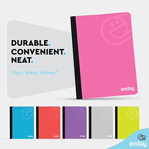 Enday Composition Notebooks Wide Ruled Paper, Hard Cover Composition Notebook, Premium Lined Composition Books, 100 Sheets Ruled Notebook, Pink and Yellow (2 Pack) - color: PINK - YELLOW, size: 2