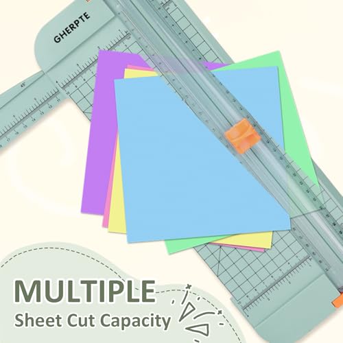 A4 Paper Cutter -12 Inch Paper Trimmer with 2pcs Replacement Blades with Safeguard Side Rulerfor Cut Gift Card,Coupon,Label, Cardstock,Photo - color: Green