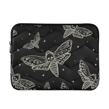 Cute Laptop Sleeve 13 inch Gothic Skull Butterfly Moth Laptop Bag 14 inch Waterproof Computer Bag for Women Laptop Accessories Computer Cover Bag for Tablet Men, A06D24018 - color: Gothic Skull Butterfly Moth