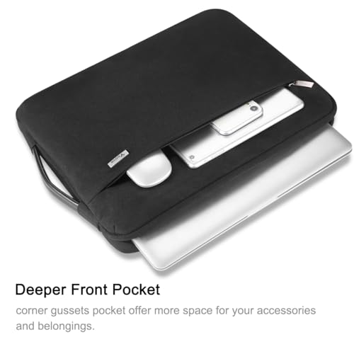 Voova Laptop Sleeve Case 14 15 Inch with Handle, 360° Protective Waterproof Slim Computer Bag Cover Compatible with MacBook Air 15 M2/M3/M4 2024-2025, MacBook Pro 14/15, Hp Chromebook 14, Black - color: Black, size: 14-15 Inch