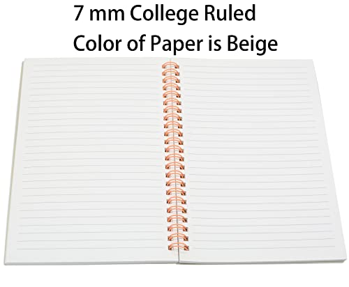 Yansanido Spiral Notebook, 6 Pcs A5 White Thick Plastic Hardcover 7mm College Ruled 80 Sheets -160 Pages Journals for Study and Notes (6 White A5) (Pack of 2) - size: 6 White A5 (Pack of 2)
