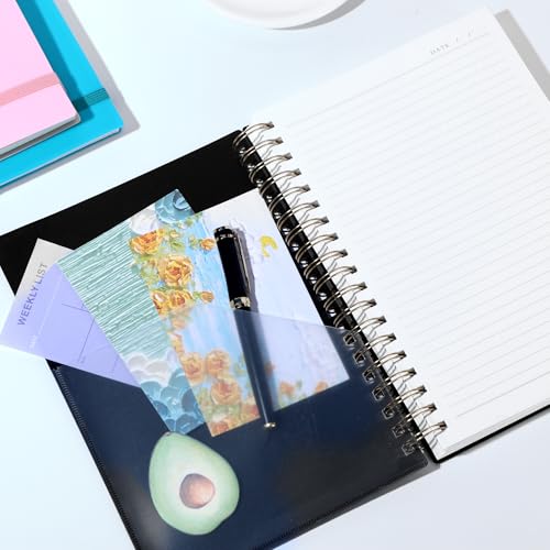 Yoment B5 Spiral Notebook,300 Pages College Ruled Lined Journal,Hardcover | 100GSM thick paper,7 x 10 inches Black hardcover with lay-flat binding and inner pocket for school,office,work,study - color: Black