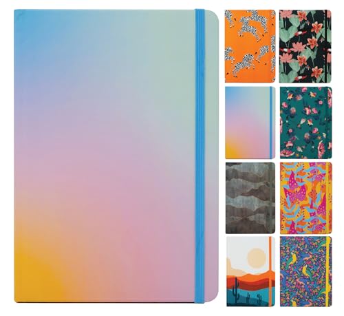 Beatrix & Luca College Ruled Notebook - A5 Journal – Lay Flat with Bookmark and Elastic Band - 160-Pages – 100 GSM Paper - Composition or Diary – Lined Pages - color: pastel gradient
