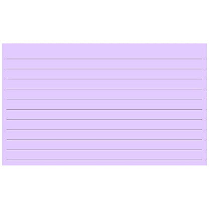 Colonial Cards: 150 Color Cardstock 3" x 5" Index Cards, Light Purple, Lined Landscape Format - color: light purple