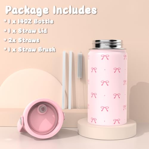 Bento Lunch Box for Kids Adult, Leakproof 3-4 Compartment Bento Box Set with Insulated Food Jar,Water Bottle, Lunch Bag, School Lunch Container for Toddler Teen Girls Boys Ages 3+(Pink Bow) - color: Pink Bow