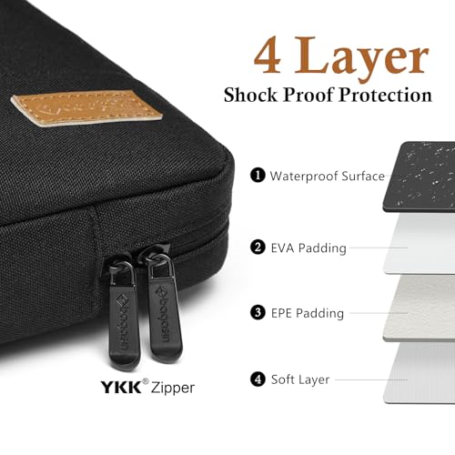 bagasin 15 15.6 16 Inch Laptop Sleeve Case | TSA-friendly laptop bag with 4-layer protection & water-resistant. Fits MacBook, HP, Dell, Lenovo, Asus 15-16 inch notebooks - color: Black, size: 15-16