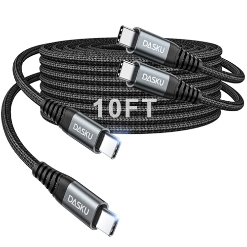 100W USB C to USB C Cable Long 2Pack 10 FT USBC to C Charger Cable Fast | Charging Cord Compatible with iPhone 17/iPhone 16 Plus/16 Pro/15 Pro Max Samsung S24 S23 MacBook Air iPad Pro Carplay - color: Black, size: 10FT 2Pack, style: 100W USB C to USB C