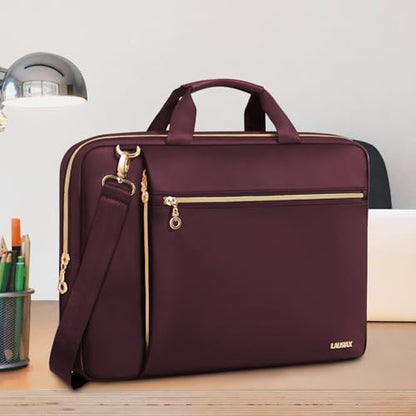 Laptop Case Bag Women Men Computer Sleeve Compatible with MacBook/Dell/HP/Acer/ASUS/LG, Waterproof Shoulder Carrying Briefcase, Red, 17-17.3 Inch - color: Wine Red, size: 17.3 inch