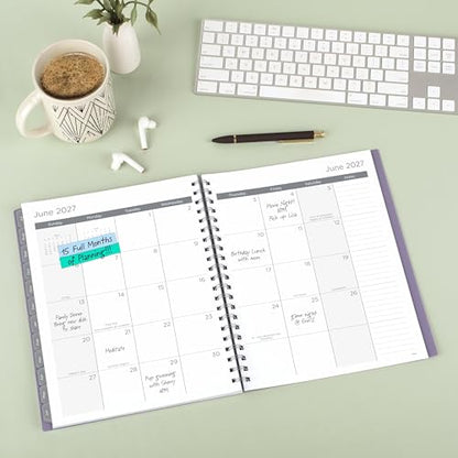 Mead Planner 2026-2027 Weekly & Monthly Academic 15-Month April-June, 8.5" x 11", Lilac (CAW62019) - color: Lilac, size: 8.5"W x 11"H, style: 2026-2027