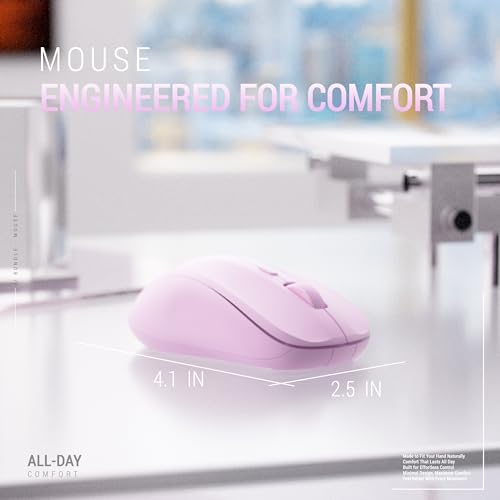 Wireless Keyboard and Mouse Combo, 110-Key Full Size (Gradient Purple) | Silent Keyboard with Round Keycaps, 2.4GHz USB Plug-and-Play Wireless, Compatible with PC, Laptop, Mac - color: Gradient purple