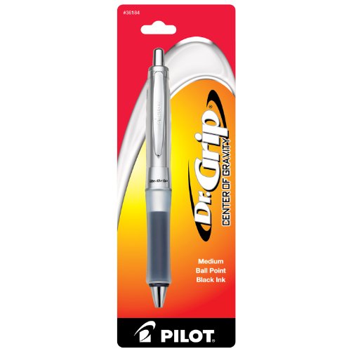 PILOT Dr. Grip Center of Gravity Refillable & Retractable Ballpoint Pen, Medium Point, Grip Color May Vary, Black Ink, Single Pen (36184) - color: Grip Color May Vary, size: 1 Count (Pack of 1)