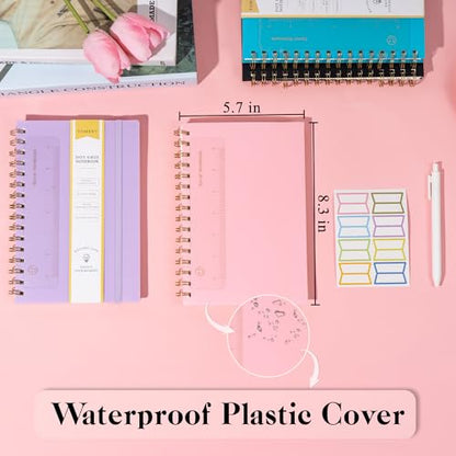 Dot Grid Spiral Notebook A5 Spiral Bullet Dotted Journal 160 Pages Thick Dot Paper Notebooks Plastic Hardcover Spiral Notebook 5x7 Wire Bound Notebooks for Note Taking School Office Supplies,Pink - color: Pink, style: B - Dotted - A5