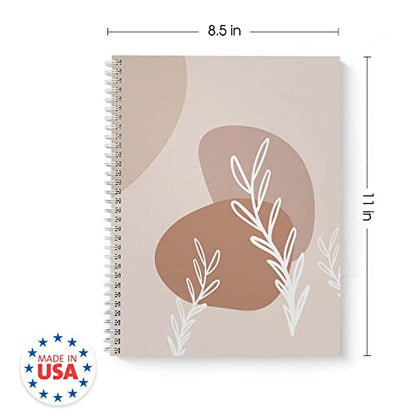 Gotcha Covered Notebooks Abstract Botanical Spiral Notebook / 8.5" x 11" Journal / 120 College Ruled Pages/Durable Gloss Laminated Softcover/White Wire-o Spiral Binding/Made in the USA