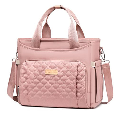 AIJIEKE Large Insulated Lunch Bag for Women, Work Lunch Box Tote, Pink | Leakproof, durable multi-compartment cooler. Reusable with shoulder strap. Perfect for travel meal prep, picnic, beach - color: Pink
