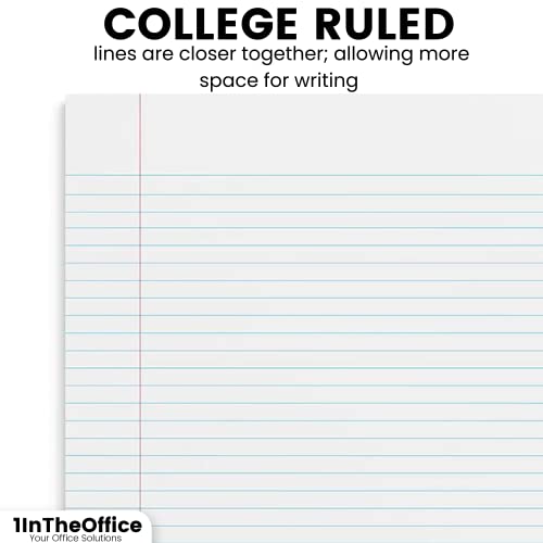 1InTheOffice 5 Subject Notebook with Dividers, Spiral Notebook with Tabs, Poly Cover College Ruled Notebook 8.5" x 11, Black, 150 Sheets