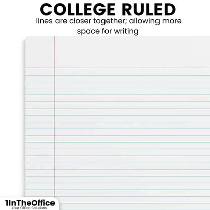 1InTheOffice 5 Subject Notebook with Dividers, Spiral Notebook with Tabs, Poly Cover College Ruled Notebook 8.5" x 11, Black, 150 Sheets