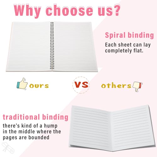 Fuutreo 6 Pack B5 Spiral Notebooks 10.5 x 7.45 Inch College Ruled Aesthetic Journal Kraft Hardcover 70 Sheets (140 Pages) Spiral Notebook for Office Students Work Journaling(Boho,Blue Green) - color: Boho