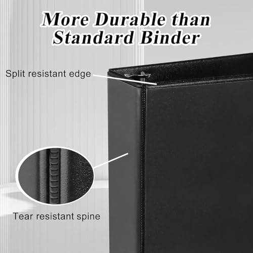CIXILDTS 2-inch D Ring Binders, Fit US Letter Size Paper, 2" 3 Slant-D Ring Binder with 2 Pocekts, 12-Pack, Black - color: Black, size: 2", style: 12-Pack