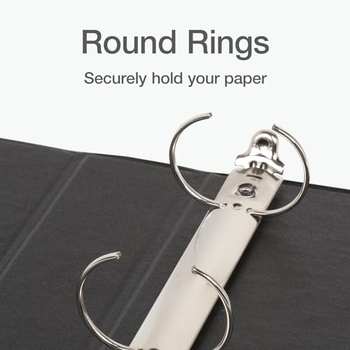 Oxford Ring Binders, 1.5" Round Ring Binders, View Binder, Covers on 3 Sides, XtraLife Hinge, Non-Stick, PVC-Free, Black, 350 Sheet Capacity (1002548) - color: Black, size: 1.5 Inch