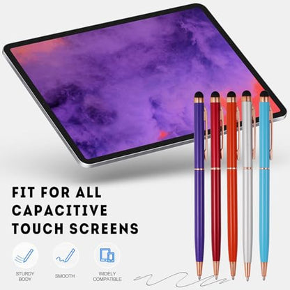 15 Pack Stylus Pens for Touch Screens Stylus Pen Compatible with Phone Tablets Kindle and Black Ink Ballpoint Pens-2 in 1 Stylists Pens (8005 Rose Gold B) - color: 8005 Rose Gold B