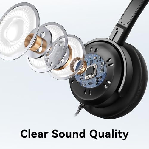 Voistek USB Headset with Microphone for PC & Laptop, Wired Mono Computer Headset with Noise Cancelling Microphone,in-Line Volume Control for Teams, Zoom, VoIP,Skype - style: Single Ear