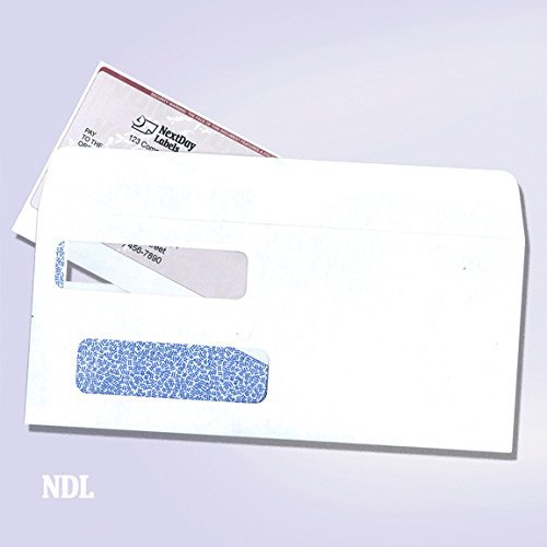 NextDayLabels #9 Double Window Check Envelopes - 100 Pack Ready-Seal Security Tinted Envelopes for QuickBooks, Sage 100, Blackbaud Checks - Self-Sealing Laser-Compatible - Made in USA - size: #9 Envelope-100 Pack