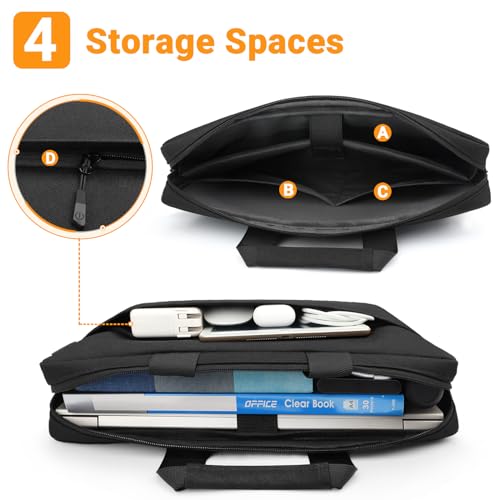 ZYB Waterproof Laptop Bag 14 Inch,Laptop Case 14 Inch Sleeve with Shoulder Strap,Notebook Briefcase for 14" Laptop Lenovo HP Acer ASUS DELL, Mac Air/Pro 15 etc 14in Laptop Bag Carrying Case Men-Black - size: 14 Inch