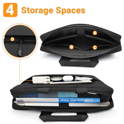 ZYB Waterproof Laptop Bag 14 Inch,Laptop Case 14 Inch Sleeve with Shoulder Strap,Notebook Briefcase for 14" Laptop Lenovo HP Acer ASUS DELL, Mac Air/Pro 15 etc 14in Laptop Bag Carrying Case Men-Black - size: 14 Inch
