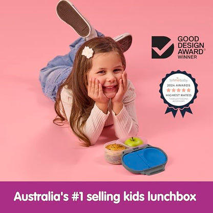 b.box Lunch Box Kids 2-pack, Mini Lunch Box + Snack Containers for Kids | 4.25 + 1.75 Cup Bento Box for Kids, Snack Box, Lunch Containers, Leak Proof, Dishwasher Safe, BPA Free, PFAS Free, Ages 4m+ - color: Blue Slate