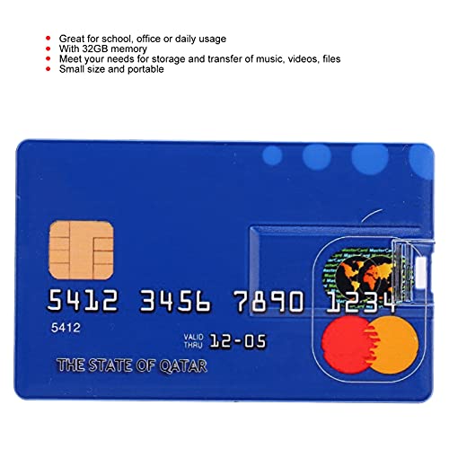 Card U Disk, Simple Unique USB Flash Drive 32GB Computer External Student Office Creative Portable Storage Card Shape U Disc,for Computer Laptop Desktop