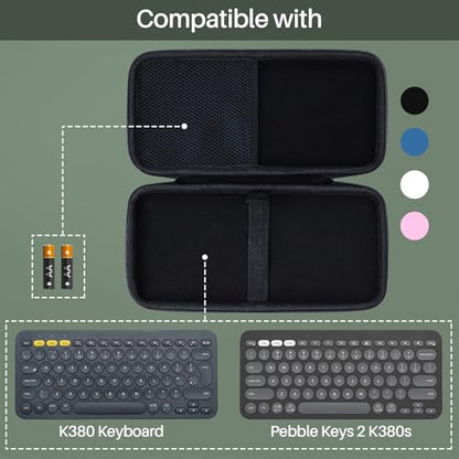 Lebakort Hard Case Compatible with Logitech Pebble Keys 2 K380s K380 Keyboard (Off White Case) - color: Off White Case