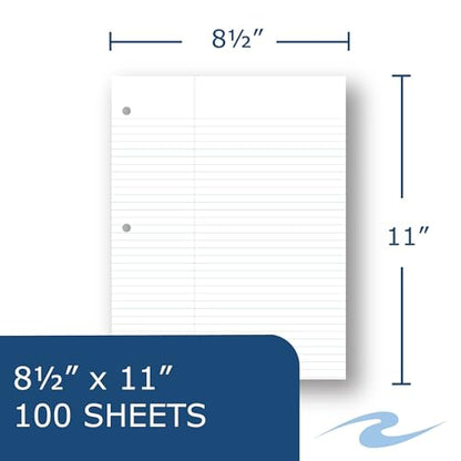 Roaring Spring Loose Leaf Law Paper, 100 Sheets, 8"x10.5" White 15# Law / College Ruled Notebook Filler Paper With Margin, 3-hole Punched, Proudly Made in the USA - size: 11" x 8.5", style: Each