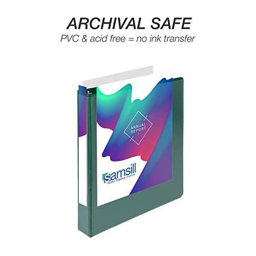 Samsill Durable 1 inch 3 Ring Binder, D Ring Binder, 100% Recycled Chipboard, Green - color: Green, size: 1 Pack, style: 1 Inch