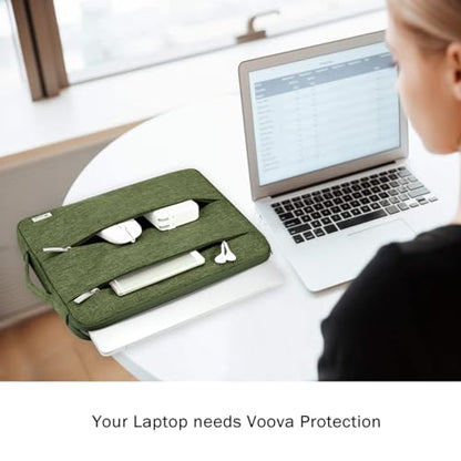 Voova 15.6 16 Inch Laptop Sleeve Case Compatible with MacBook Pro 16 M1/M2/M3/M4 Max 2019-2025, 15.6-16” Hp Lenovo Acer Asus, Waterproof Slim Computer Bag Cover with Handle, Army Green - color: Army Green, size: 15.6-16 Inch