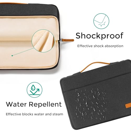 DOMISO 13.3 inch Laptop Case Sleeve Protective Cover Compatible with 14 inch MacBook Pro M4 M3 M2/MacBook Pro Max,13-13.3 inch Dell,Lenovo, HP,Waterproof Computer Cases Bag with Handle,Black - color: Black, size: 14" for MacBook Pro