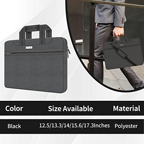 HESTECH 14 Inch Laptop Sleeve Bag Compatible with Apple Macbook Air 13in M3/MacBook Pro 14in M3 MAX/HP/Dell/Lenovo/Samsung/ASUS,Travel Laptop Shoulder Bag,BLACK - color: Black, size: 14"-15-15.4 inch