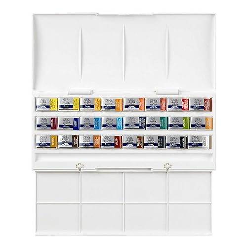 Winsor & Newton Cotman Watercolor Paint Set, Studio Set, 24 Whole Pans - style: 12 Tube Palette Set 8ml