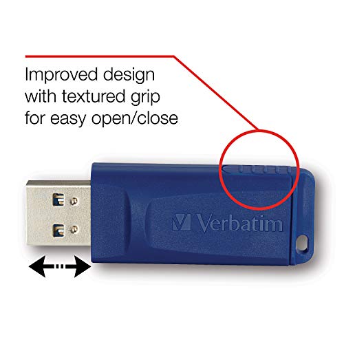 Verbatim 98659 128GB USB 2.0 Flash Drive - Cap-Less & Universally Compatible - Blue - size: 128 GB